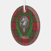 Dunbar Scottish Clan Tartan & Crest ガラスオーナメント (正面左)