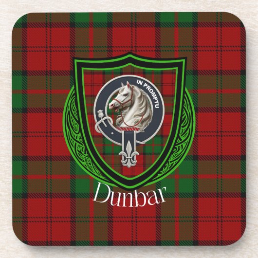 Dunbar Scottish Clan Tartan & Crest コースター (正面)