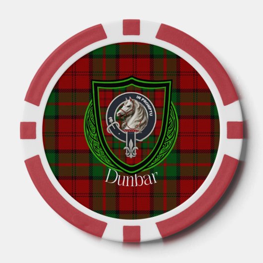 Dunbar Scottish Clan Tartan & Crest ポーカーチップ (正面)