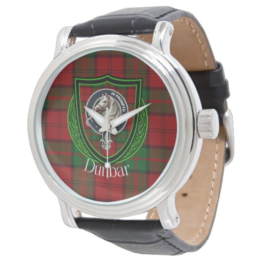 Dunbar Scottish Clan Tartan & Crest 腕時計 (アングル)