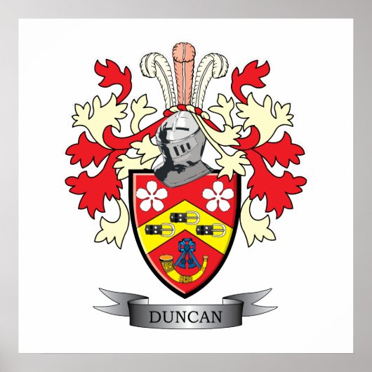 Duncan Family Crest Coat of Arms ポスター (正面)