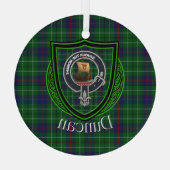 Duncan Scottish Clan Tartan & Crest ガラスオーナメント (裏面)