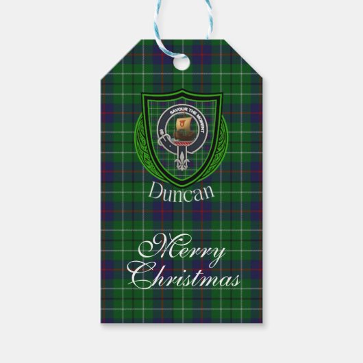 Duncan Scottish Clan Tartan & Crest ギフトタグ (正面)