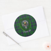 Duncan Scottish Clan Tartan & Crest ラウンドシール (封筒)
