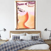Dune of Pilat, Dunesヴィンテージフランス旅行ポスター。 キャンバスプリント (インサイチュ (寝室))