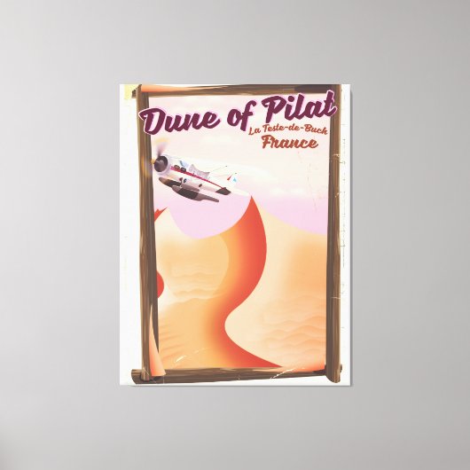 Dune of Pilat, Dunesヴィンテージフランス旅行ポスター。 キャンバスプリント (正面)