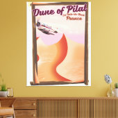 Dune of Pilat, Dunesヴィンテージフランス旅行ポスター。 キャンバスプリント (インサイチュ (リビング))