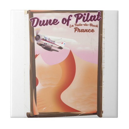 Dune of Pilat, Dunesヴィンテージフランス旅行ポスター。 タイル (正面)