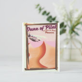 Dune of Pilat, Dunesヴィンテージフランス旅行ポスター。 ポストカード (スタンド正面)