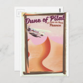 Dune of Pilat, Dunesヴィンテージフランス旅行ポスター。 ポストカード (正面/裏面)