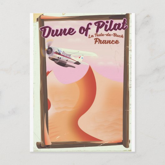 Dune of Pilat, Dunesヴィンテージフランス旅行ポスター。 ポストカード (正面)