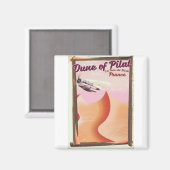 Dune of Pilat, Dunesヴィンテージフランス旅行ポスター。 マグネット (正面/裏面)