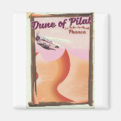 Dune of Pilat, Dunesヴィンテージフランス旅行ポスター。 マグネット (正面)