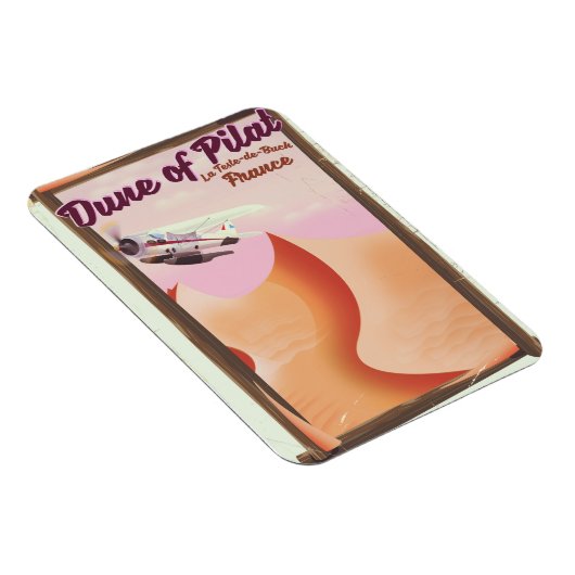 Dune of Pilat, Dunesヴィンテージフランス旅行ポスター。 マグネット (右側)