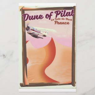 Dune of Pilat, Dunesヴィンテージフランス旅行ポスター。 便箋