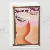 Dune of Pilat, Dunesヴィンテージフランス旅行ポスター。 便箋 (正面/裏面)