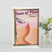 Dune of Pilat, Dunesヴィンテージフランス旅行ポスター。 便箋 (スタンド正面)