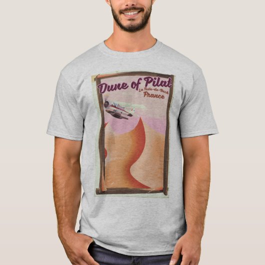 Dune of Pilat, Dunesヴィンテージフランス旅行ポスター。 Tシャツ (正面)