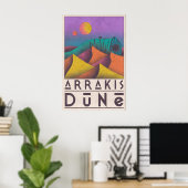 Dune Wall Art Retro Travel Poster Style - Purple ポスター (ホームオフィス)