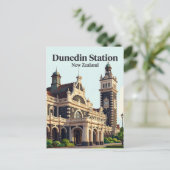 Dunedin Railway Station New Zealand ポストカード (スタンド正面)