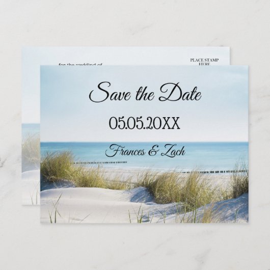 Dunesとビーチ日付ポストカードの保存 案内ポストカード (正面/裏面)