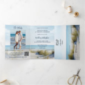 Dunes and Beach Photos All-in-one Wedding 三つ折り招待状 (内部)