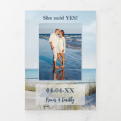 Dunes and Beach Photos All-in-one Wedding 三つ折り招待状 (カバー)