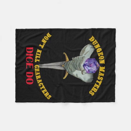 Dungeon Masters Dont Kill Characters Dice Do  フリースブランケット (正面(横))