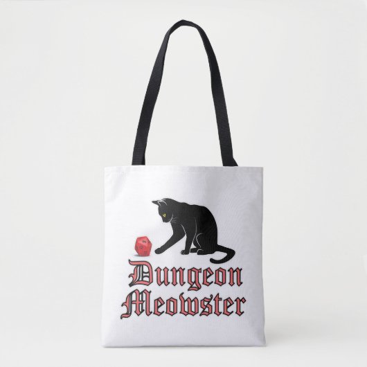 Dungeon Meowster Funny RPG Cat with Dice トートバッグ (正面)