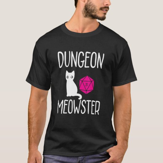 Dungeon Meowster Rpg TabletopゲームDmロール遊 Tシャツ (正面)