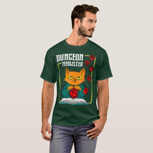 Dungeon Meowster RPG Tabletop Gaming DM Role Tシャツ (正面フル)
