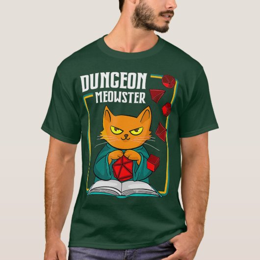 Dungeon Meowster RPG Tabletop Gaming DM Role Tシャツ (正面)
