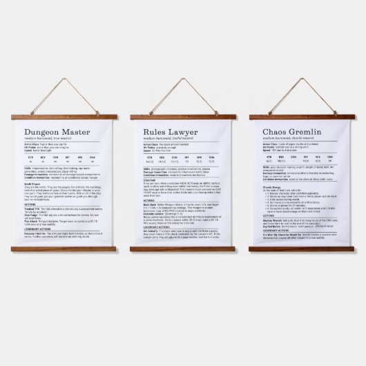 Dungeons and Dragons Archetype Trio 吊り下げ型タペストリー (トリプル)