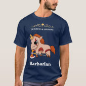 Dungeons and Unicorns RPG D20 Barbarian Rage Tシャツ (正面)