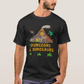 Dungeons + Dinosaurs Role Playing  Tabletop Fantas Tシャツ (正面)