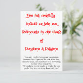 Dungeons & Dragonsのゲーム招待状2面 (スタンド正面)