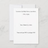 Dungeons & Dragonsのゲーム招待状2面 (裏面)