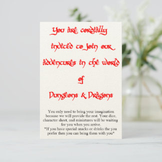 Dungeons & Dragonsのゲーム招待状2面