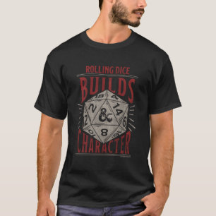 Dungeons & Dragonsのサイコロ転が構築キャラクター Tシャツ
