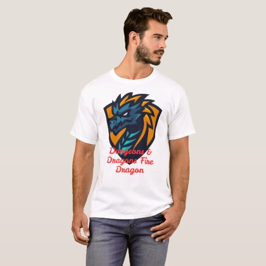 Dungeons & Dragons Fire Dragon T-Shirt - Epic Fant Tシャツ (正面フル)