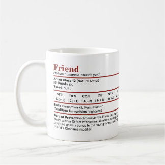 Dungeons & Dragons Friend BFF Stat Block Mug コーヒーマグカップ