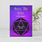 Dungeons & Dragons Wedding D20 Dice Save The Date 招待状 (スタンド正面)