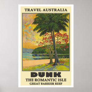 Dunk Island、Australia Vintage Travel ポスター