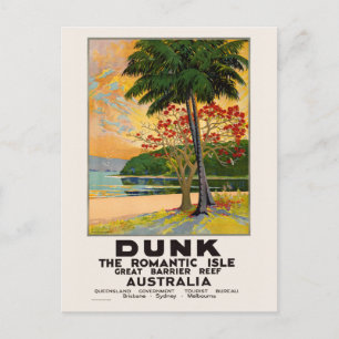 Dunk The Romantic Isle Vintage Poster 1935 ポストカード