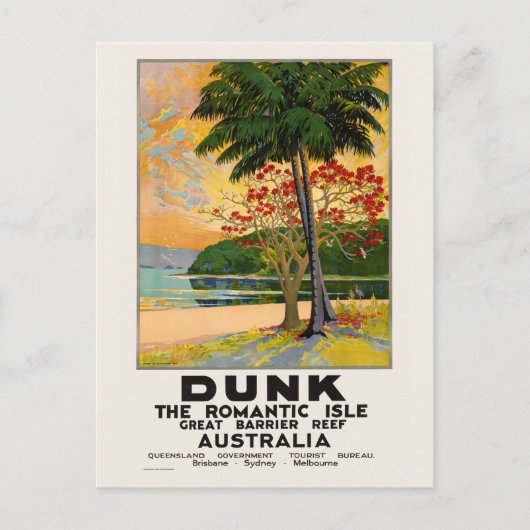 Dunk The Romantic Isle Vintage Poster 1935 ポストカード (正面)