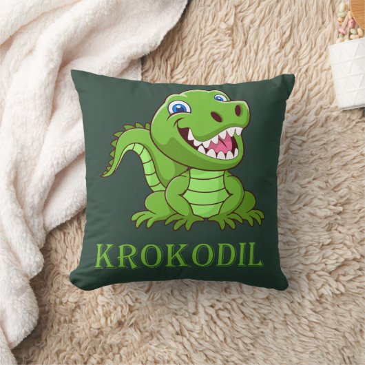 dunkelgrünes Krokodil クッション (ブランケット)