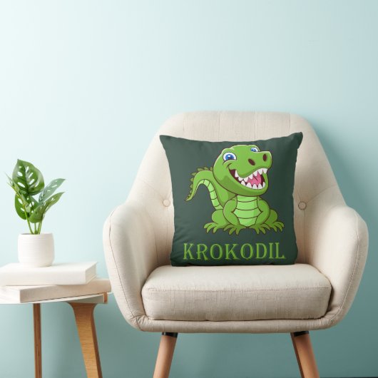 dunkelgrünes Krokodil クッション (椅子)