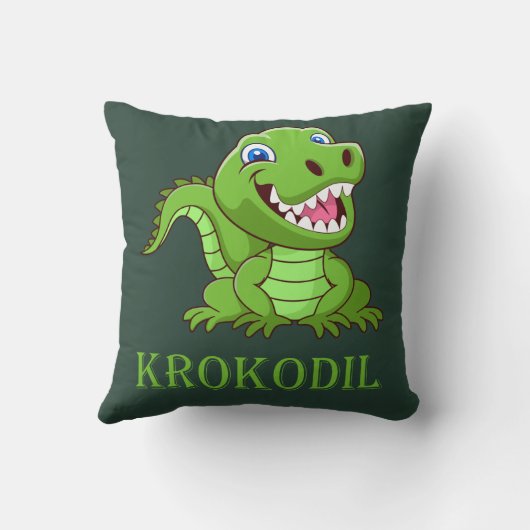 dunkelgrünes Krokodil クッション (裏面)