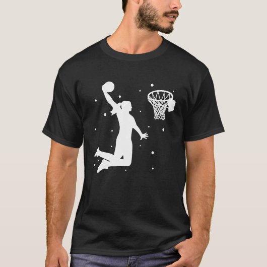 Dunking basketball player basket  basketball playe tシャツ (正面)
