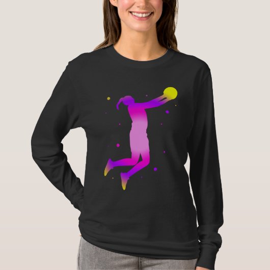 Dunking basketball player basket  basketball playe tシャツ (正面)